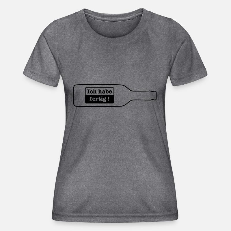 I have done - empty bottle - Women's Functional T-Shirt - dark melange 