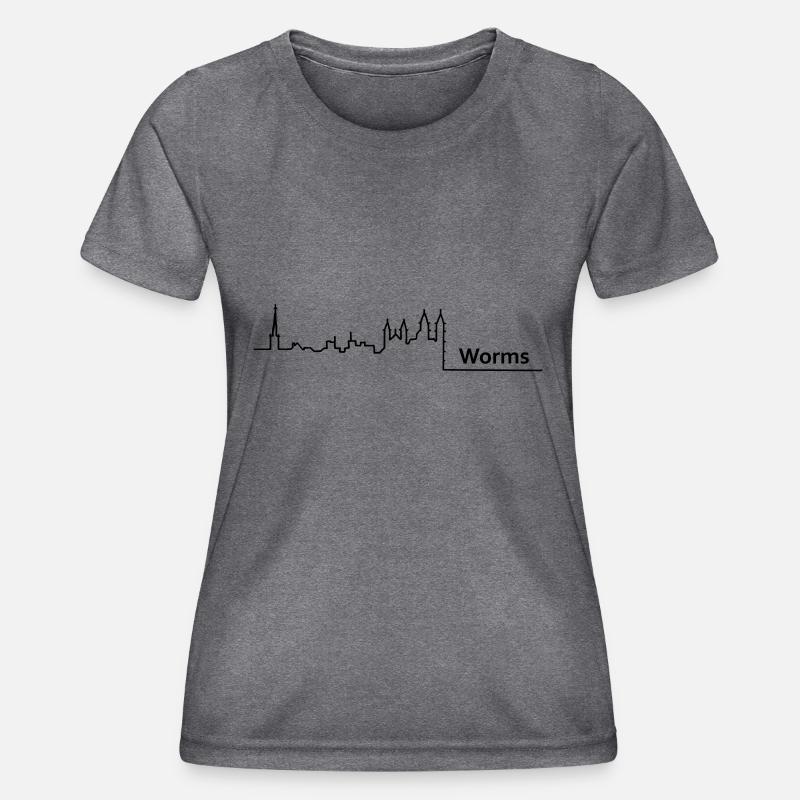 worms skyline - Women's Functional T-Shirt - dark melange 