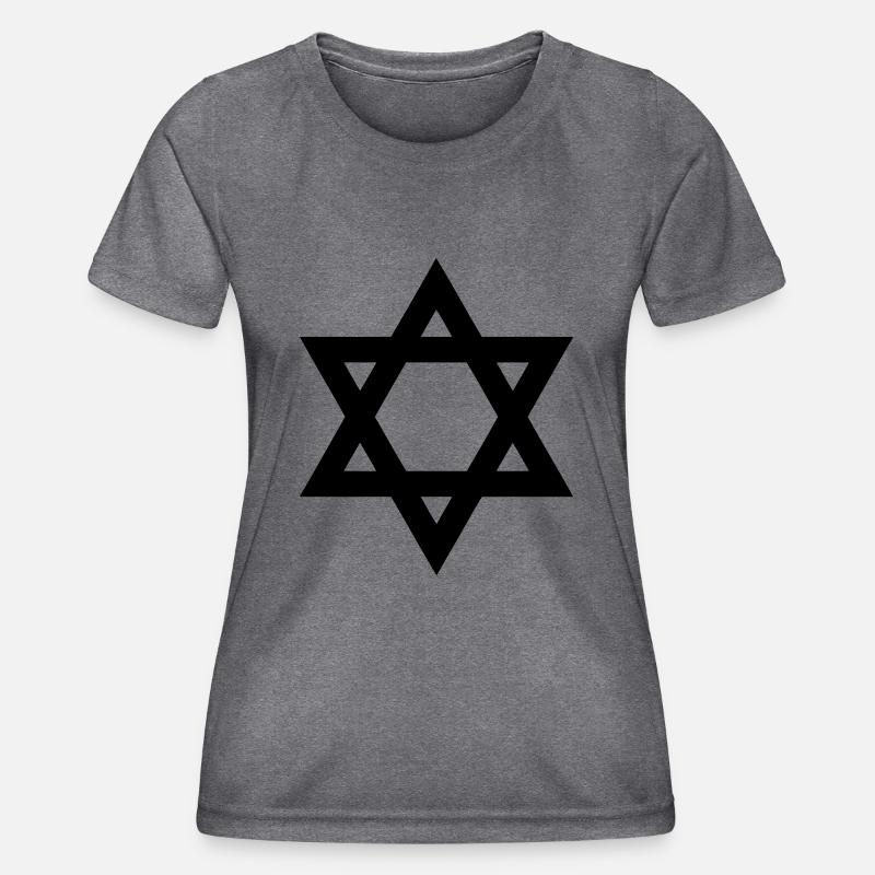 davidstern oder Judenstern - Frauen Funktions-T-Shirt - dunkle Melange 