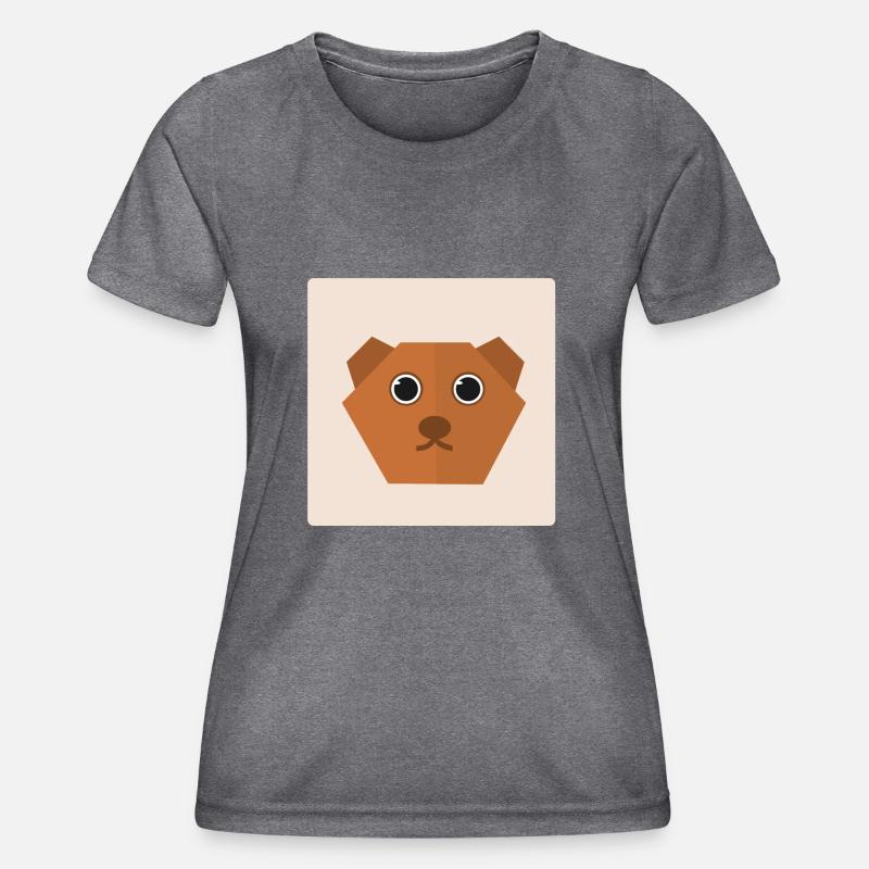 Bear Doodle Gift Idea - Women's Functional T-Shirt - dark melange 