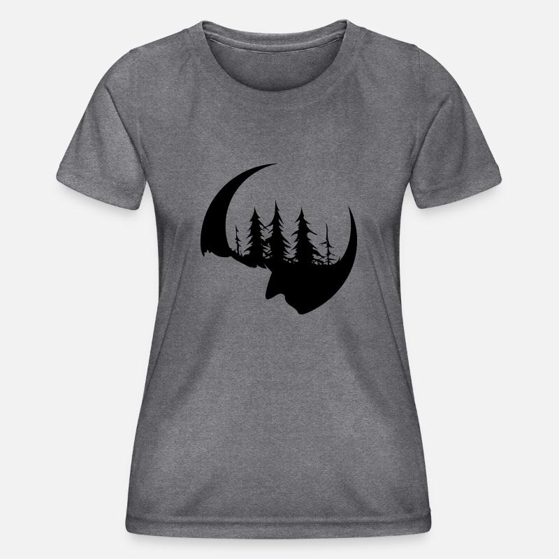 Dark forest face and sickle - Women's Functional T-Shirt - dark melange 