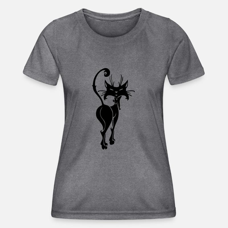 katze3 - Women's Functional T-Shirt - dark melange 