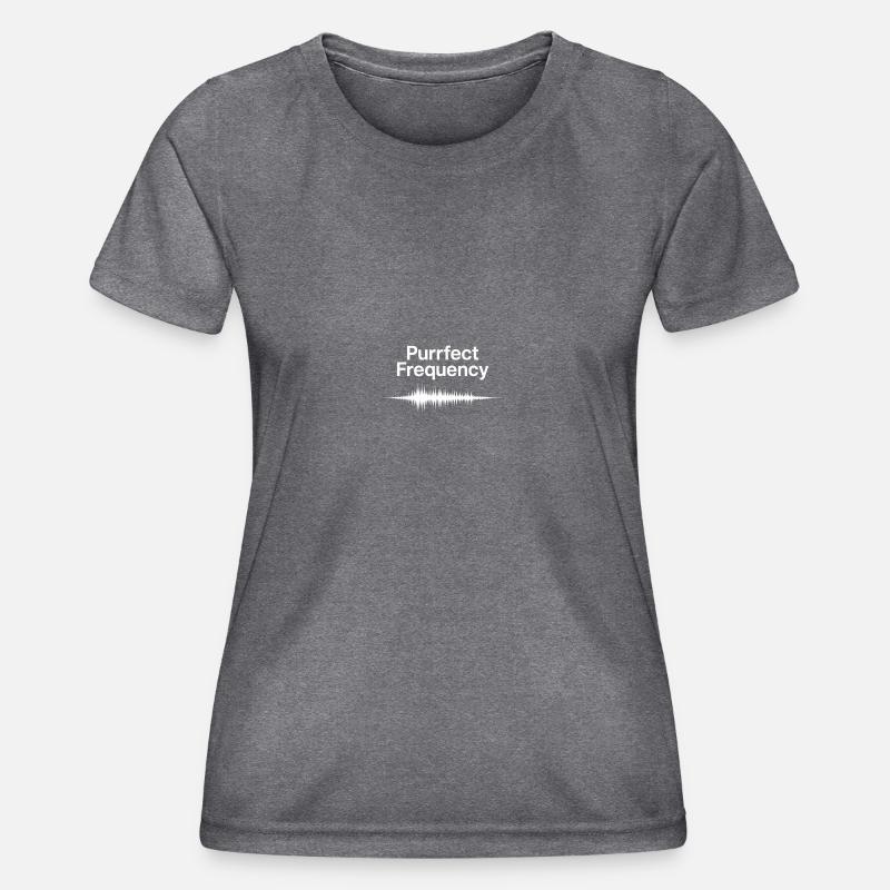 Purrfect Frequency - Women's Functional T-Shirt - dark melange 