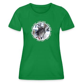 Renne de Laponie - T-shirt sport Femme - vert - Devant - AI Model Female 172 dark (172cm)