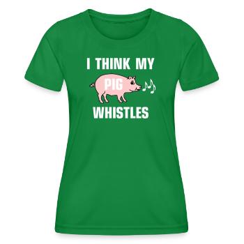 Je pense que mon cochon siffle - T-shirt sport Femme - vert - Devant - AI Model Female 172 dark (172cm)