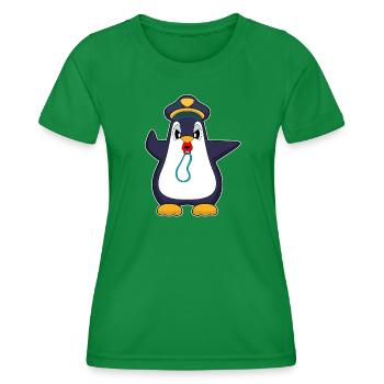 pingouin policier sifflet police - T-shirt sport Femme - vert - Devant - AI Model Female 172 dark (172cm)