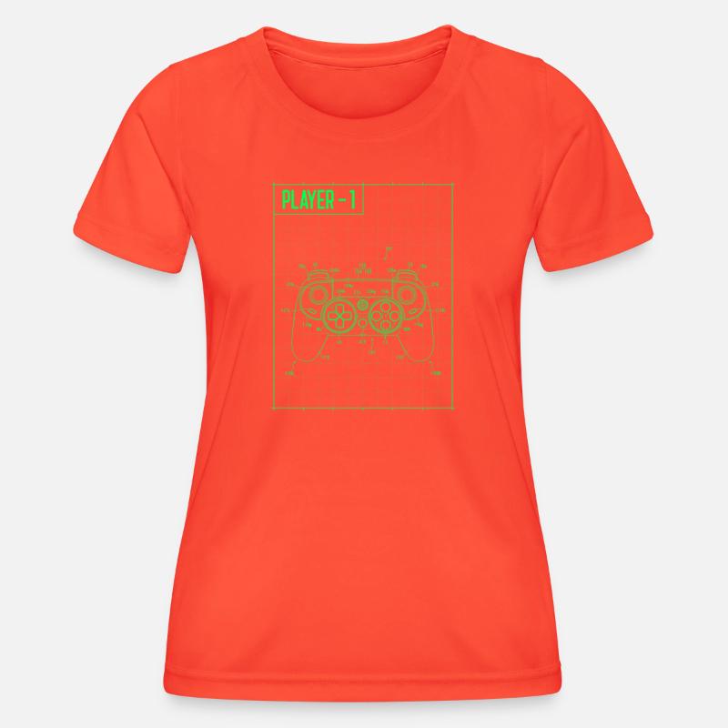 Player1 Blueprint Controller Neon - Women's Functional T-Shirt - grenadine