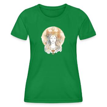 Mystic Goddess Line Art with Watercolor - Women's Functional T-Shirt - kelly green - Front - AI Model Female 172 dark (172cm)