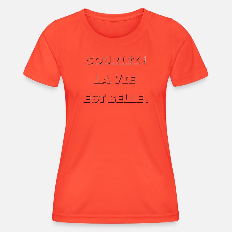 Neon Outline Typog Black - Women's Functional T-Shirt - grenadine