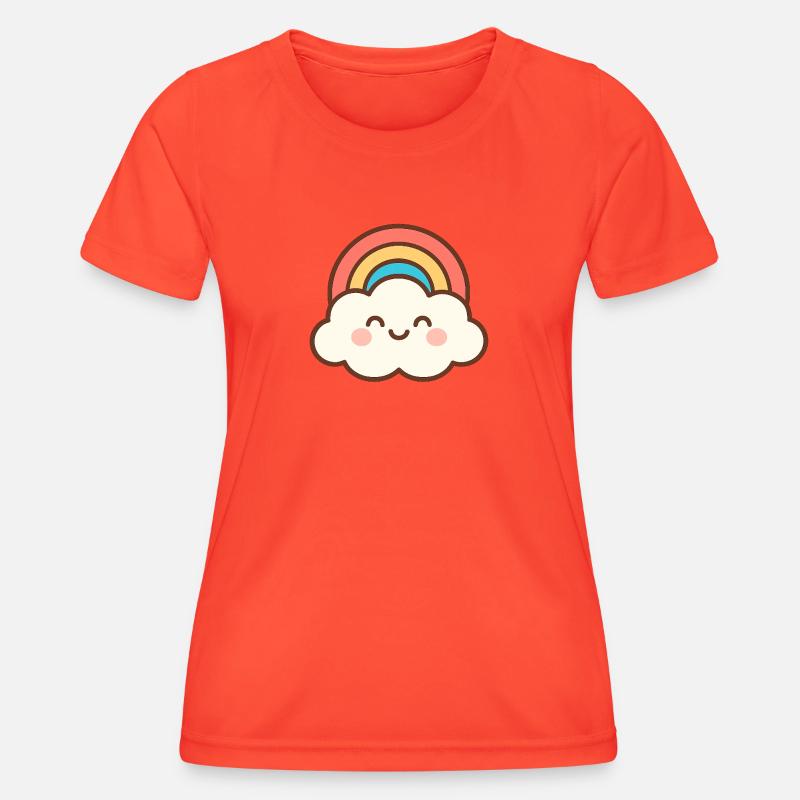 Cloud Smile Rainbow - Women's Functional T-Shirt - grenadine