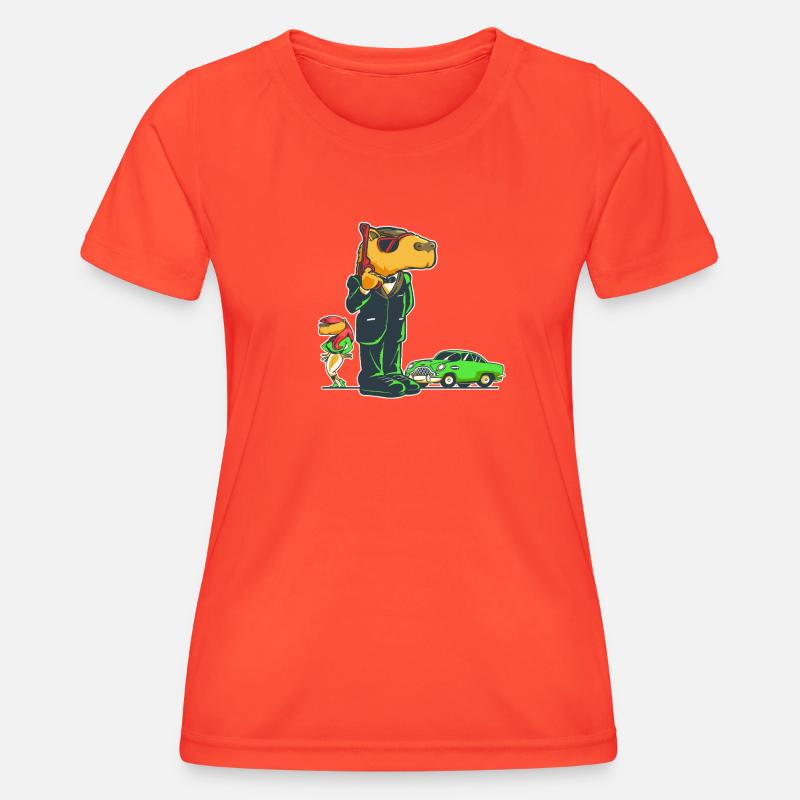 Capybara-Secret Agent - Women's Functional T-Shirt - grenadine