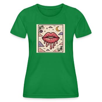 Mund schmilzt Nachthimmel - Frauen Funktions-T-Shirt - Kelly Green - Vorne - AI Model Female 172 dark (172cm)