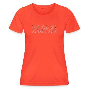 Midnight Bloom Botanical Print - Women's Functional T-Shirt - grenadine - Front - AI Model Female 172 dark (172cm)