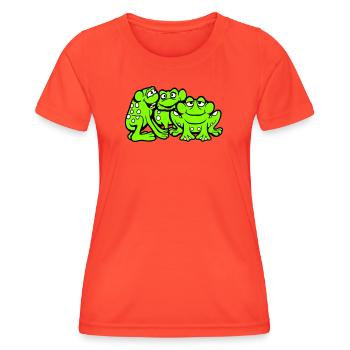 3 grenouilles équipe crapaud amis cool équipage drôle mignon - T-shirt sport Femme - grenadine - Devant - AI Model Female 172 dark (172cm)