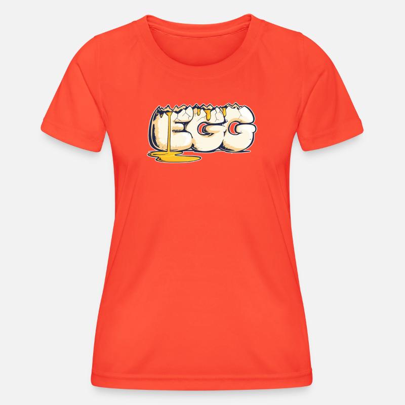 Egg, Drawn Word (2) - Women's Functional T-Shirt - grenadine