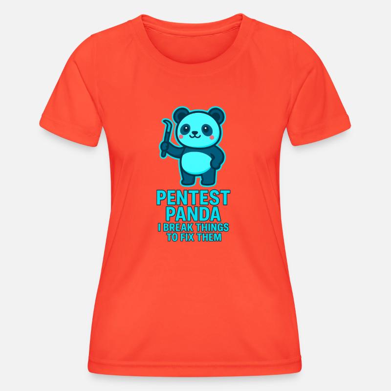 Pentest Panda: Fixing Errors - Women's Functional T-Shirt - grenadine