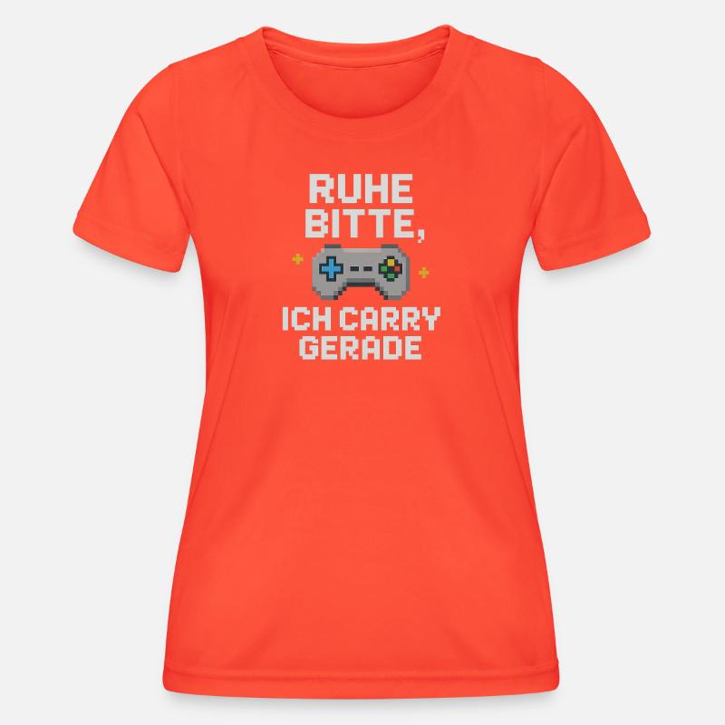 Silence Please Pixel Controller Graphics - Women's Functional T-Shirt - grenadine