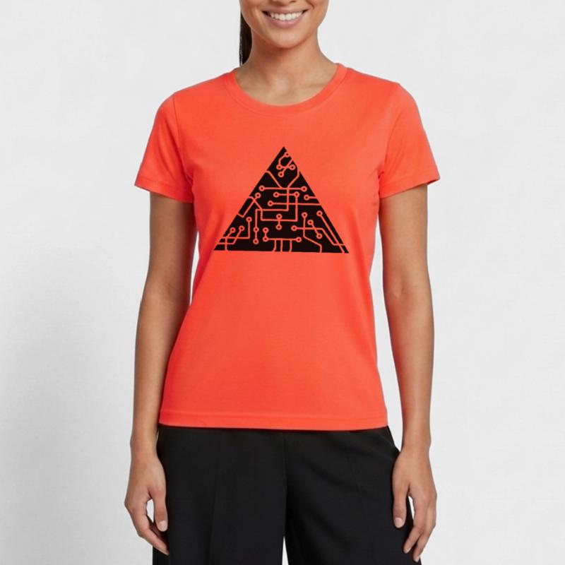 triangular shape microchip technology cool design Women's Functional T-Shirt