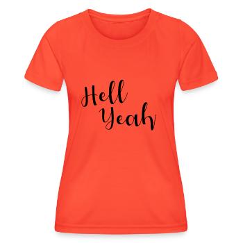Hell yeah lettering - Women's Functional T-Shirt - grenadine - Front - AI Model Female 172 dark (172cm)