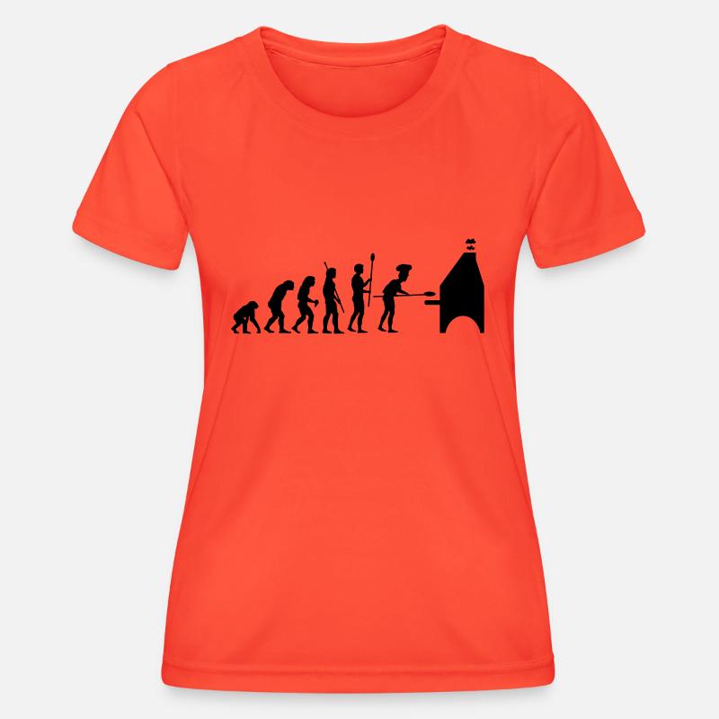 evolution pizza - Women's Functional T-Shirt - grenadine