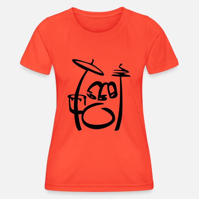 Drums kind Scribble - Women's Functional T-Shirt - grenadine