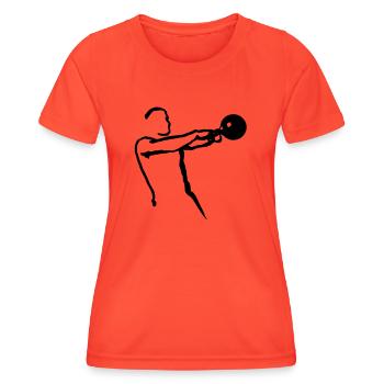 Kettlebell Swing groß - Frauen Funktions-T-Shirt - Grenadine - Vorne - AI Model Female 172 dark (172cm)