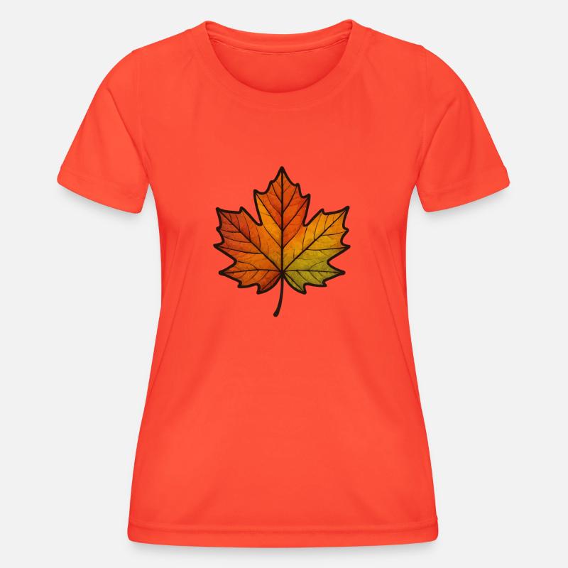 Leaf Autumn Maple Leaf - Women's Functional T-Shirt - grenadine