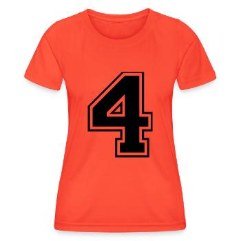 4, Four, Four, number, number - Women's Functional T-Shirt - grenadine - Front - AI Model Female 172 dark (172cm)