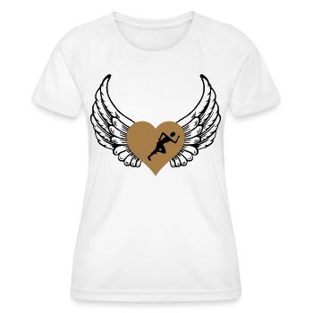 Jogger heart wings - Women's Functional T-Shirt - white - Front - AI Model Female 172 dark (172cm)