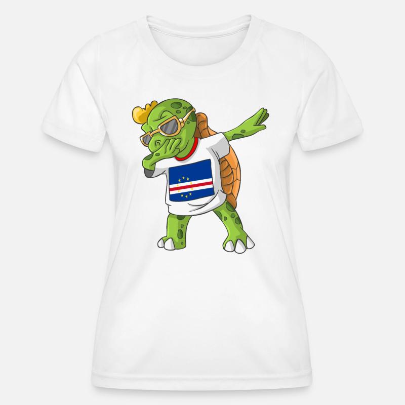 Cabo Verde Dabbing turtle - Women's Functional T-Shirt - white