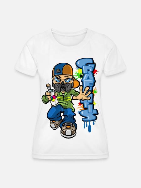 B-Boy und Graffiti - Frauen Funktions-T-Shirt - Weiß