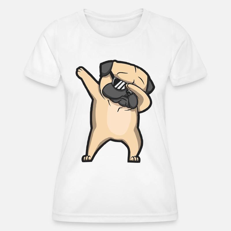 dabbing pug - Women's Functional T-Shirt - white