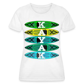 Cadeau de canoë en pagaie de kayak - T-shirt sport Femme - blanc - Devant - AI Model Female 172 dark (172cm)
