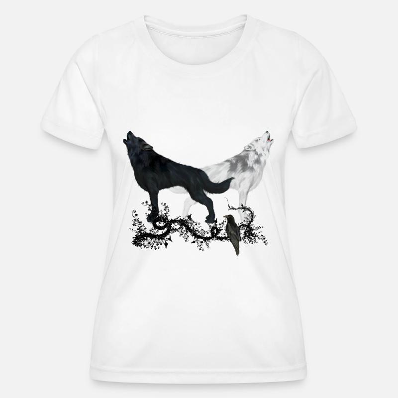 Stunning black and white wolf - Women's Functional T-Shirt - white