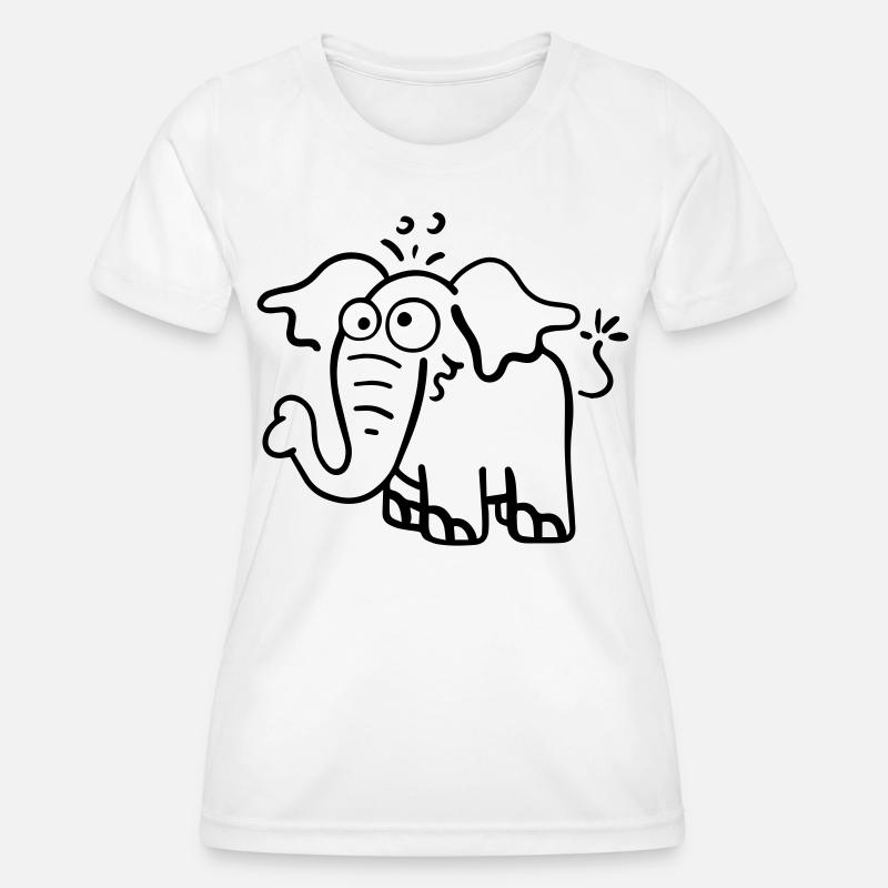 Funny elephant - Women's Functional T-Shirt - white