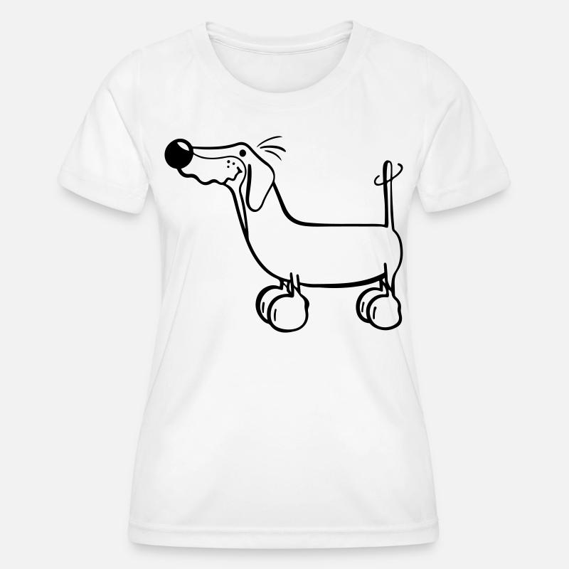 Funny Dachshund - Women's Functional T-Shirt - white
