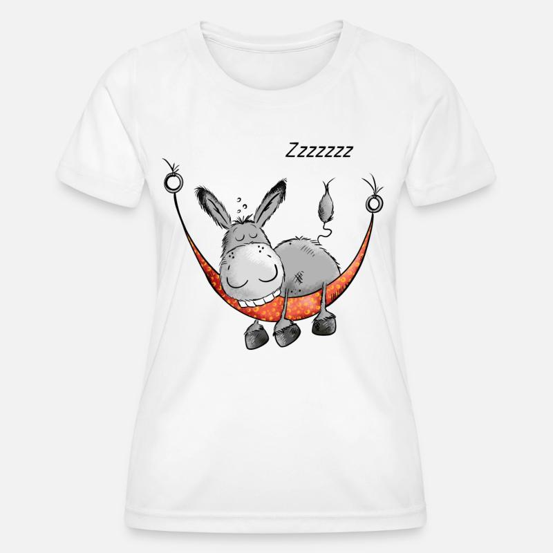 Sleeping Donkey - Women's Functional T-Shirt - white