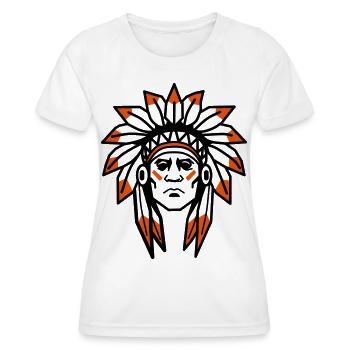 Chef autochtone Apache indien - T-shirt sport Femme - blanc - Devant - AI Model Female 172 dark (172cm)