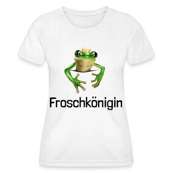 Froschkönigin - Frosch mit goldener Krone - Frauen Funktions-T-Shirt - Weiß - Vorne - AI Model Female 172 dark (172cm)