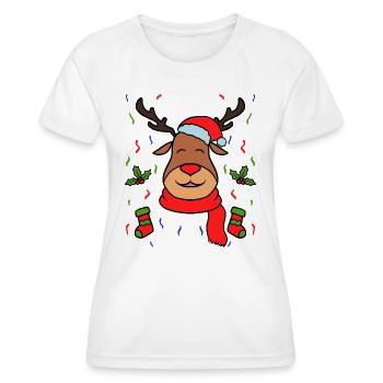 Rennais Noël décorations - T-shirt sport Femme - blanc - Devant - AI Model Female 172 dark (172cm)