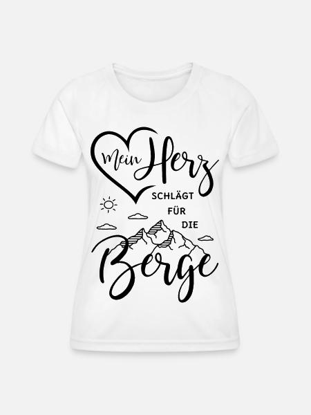 Berge - Frauen Funktions-T-Shirt - Weiß