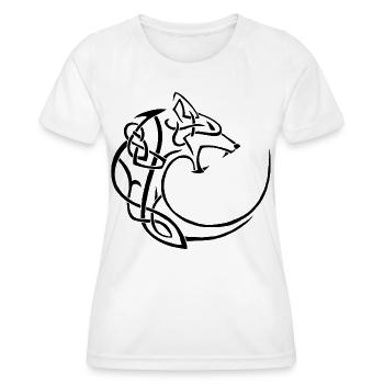 black lunar wolf - Women's Functional T-Shirt - white - Front - AI Model Female 172 dark (172cm)