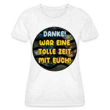Abschiedsgeschenke Team DANKE TOLLE ZEIT MIT EUCH - Frauen Funktions-T-Shirt - Weiß - Vorne - AI Model Female 172 dark (172cm)