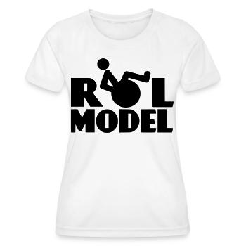 Jeder Rollstuhlfahrer ist ein Vorbild * - Frauen Funktions-T-Shirt - Weiß - Vorne - AI Model Female 172 dark (172cm)