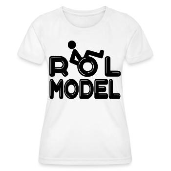 Jeder Rollstuhlfahrer ist ein Vorbild # - Frauen Funktions-T-Shirt - Weiß - Vorne - AI Model Female 172 dark (172cm)
