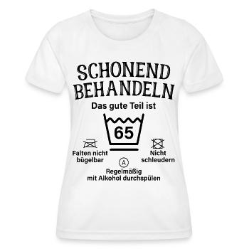 65. Geburtstag Schonend Behandeln 65 Teil Ist 65 - Frauen Funktions-T-Shirt - Weiß - Vorne - AI Model Female 172 dark (172cm)