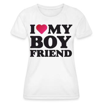 I Love My Boyfriend - Women's Functional T-Shirt - white - Front - AI Model Female 172 dark (172cm)
