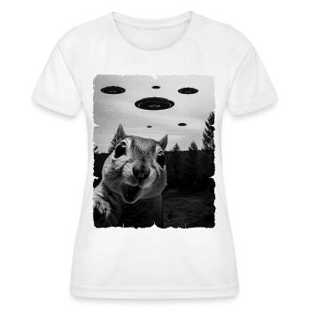 Écureuil Alien Invasion Uap Weirdcore - T-shirt sport Femme - blanc - Devant - AI Model Female 172 dark (172cm)