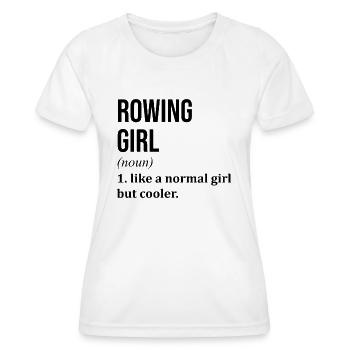 Citation drôle de fille d’aviron - T-shirt sport Femme - blanc - Devant - AI Model Female 172 dark (172cm)