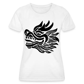 Tête de dragon chinois (noir) - T-shirt sport Femme - blanc - Devant - AI Model Female 172 dark (172cm)